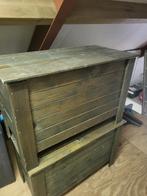 2 kisten met pianoscharnier 80x42x52, Ophalen, Gebruikt, Minder dan 50 cm, Minder dan 50 cm