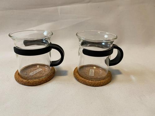 Retro Set van 2 Bodum Bistro espresso ristretto kopjes met, Huis en Inrichting, Keuken | Servies, Gebruikt, Kop(pen) en/of Schotel(s)
