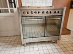 Indesit fornuis met dubbele oven, 60 cm of meer, 5 kookzones of meer, Vrijstaand, 85 tot 90 cm