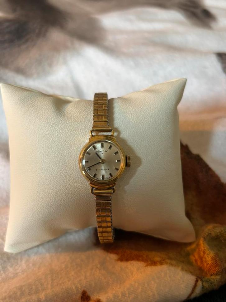 Vintage pontiac horloge, Sieraden, Tassen en Uiterlijk, Horloges | Dames, Gebruikt, Polshorloge, Overige merken, Staal, Ophalen