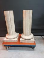 travertin zuil tafelpoot sidetable kolom, Ophalen, Zo goed als nieuw