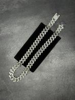 Cuban Iced out Ketting - 14mm - 45cm, Ophalen of Verzenden, Nieuw, Zilver, Overige materialen