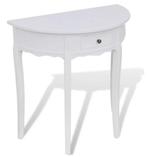 Sidetable wandtafel halfrond wit bruin + lade GRATIS BEZORGD, Huis en Inrichting, Tafels | Sidetables, 50 tot 100 cm, Verzenden