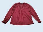 WAREHOUSE bordeaux rode top maat 34 ~ NH0058, Kleding | Dames, Tops, Ophalen of Verzenden, Lange mouw, Warehouse, Maat 34 (XS) of kleiner