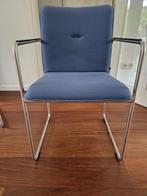 3 mooie RVS Arco Frame eetkamerstoelen te koop, Huis en Inrichting, Stoelen, Ophalen, Drie, Blauw, Metaal