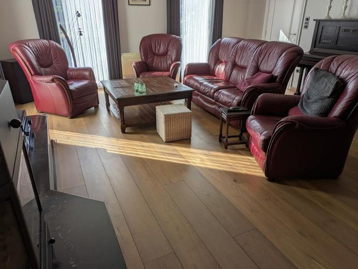 Living meubels Engelse stijl, Huis en Inrichting, Fauteuils, Gebruikt, Leer, Ophalen