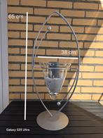 Brocante metalen standaard met glaasje, Ophalen, Zo goed als nieuw