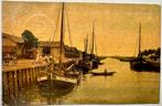 Ansichtkaart Waalwijk Haven in kleur, Verzamelen, Ansichtkaarten | Nederland, Verzenden, Voor 1920, Gelopen, Noord-Brabant