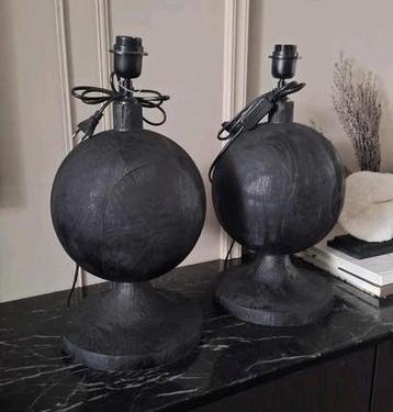 Zwarte grote houten zware lampvoet light & living beschikbaar voor biedingen