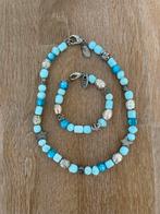 Armband & Halsketting Set - Symbolen, Overige materialen, Blauw, Nieuw, Ophalen of Verzenden