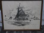 Eric Heijmans, Tekening van een Zeilschip 1897, Antiek en Kunst, Ophalen of Verzenden