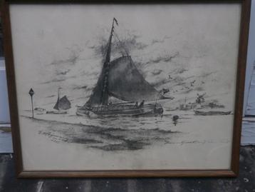 Eric Heijmans, Tekening van een Zeilschip 1897 beschikbaar voor biedingen