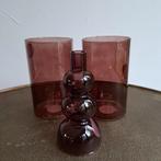 HOUSE OF NATURE Kandelaars aubergine tafelkaars, Huis en Inrichting, Woonaccessoires | Vazen, Ophalen, Nieuw, Oranje, Glas