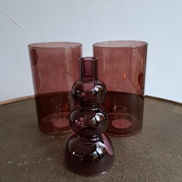 HOUSE OF NATURE Kandelaars aubergine tafelkaars  beschikbaar voor biedingen