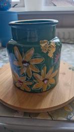 Vaas handbeschilderd, Overige kleuren, Ophalen of Verzenden, Minder dan 50 cm, Glas