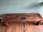 Teak houten unieke bank “Jack Daniels”., Industrial, 125 cm of meer, Rechthoekig, Zo goed als nieuw