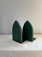 Vintage art deco houten groene set boekensteunen h21cm, Ophalen of Verzenden, Zo goed als nieuw