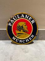 Mancave Bar Café Wanddecoratie metalen bordje Paulaner, Ophalen of Verzenden, Zo goed als nieuw, Reclamebord