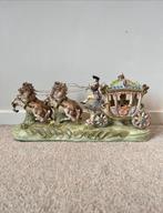 Vintage porseleinen koets met paarden, 35x15,5x11,5cm. 70s, Antiek en Kunst, Verzenden