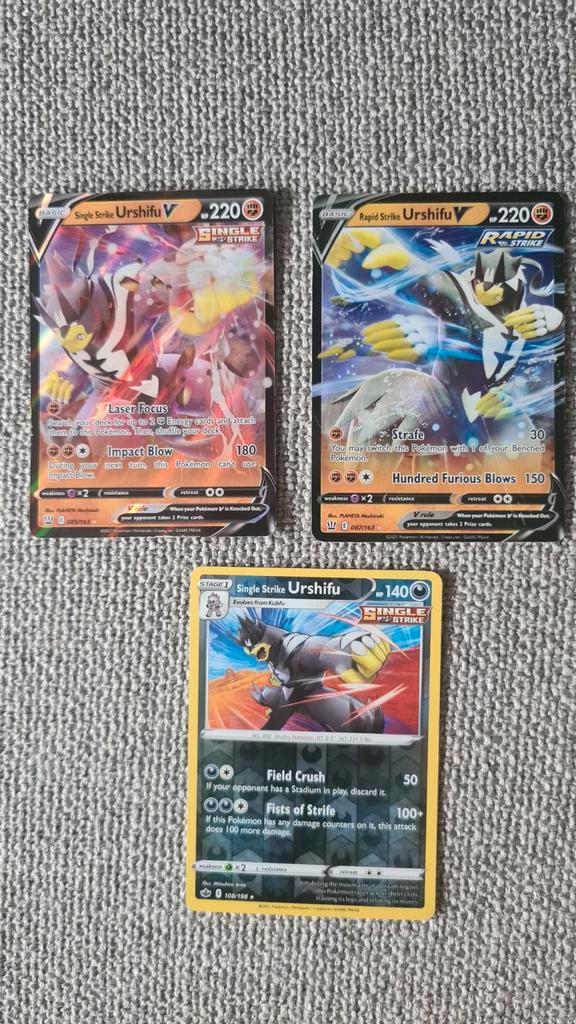 Pokémon Kaarten - Urshifu Set, Hobby en Vrije tijd, Verzamelkaartspellen | Pokémon, Zo goed als nieuw, Meerdere kaarten, Foil
