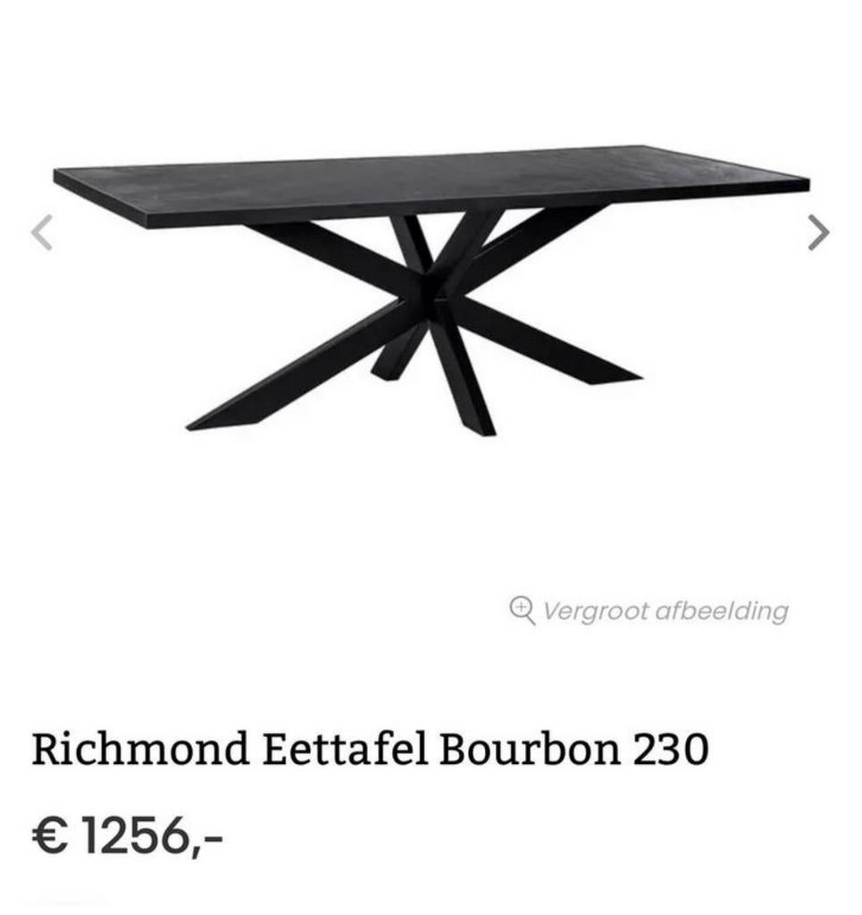 Richmond eettafel nieuwstaat, 200 cm of meer, Zo goed als nieuw, Rechthoekig, 50 tot 100 cm