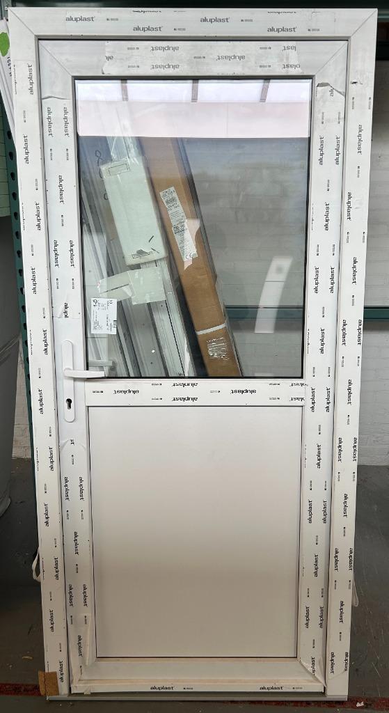 Kunststof achterdeur 97 x 205 cm Links kleur Wit, Doe-het-zelf en Verbouw, Deuren en Horren, Nieuw, Buitendeur, 200 tot 215 cm