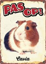 Metalen bordje: PAS OP! Cavia, Tuin en Terras, Info@hopsa.nl, Industrieweg 12, 2254 AE Voorschoten, Nieuw, Ophalen of Verzenden