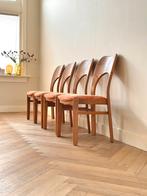 set 4 vintage stoelen Deens jaren 50/60 Nils Koefoed stijl, Huis en Inrichting, Stoelen, Ophalen, Gebruikt, Bruin, Vintage