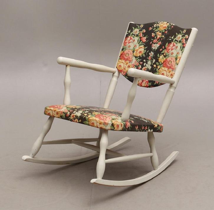 Vintage schommelstoel Zweden 1950, Tuin en Terras, Tuinstoelen, Gebruikt, Hout, Ophalen of Verzenden