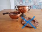2 Stuks Rood Koper Potjes op voetjes, Ophalen of Verzenden, Koper