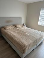 Boxspring bed beige 160x200, Ophalen, Gebruikt, Beige, Tweepersoons