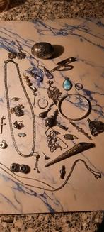 Lot  zilver,antieke sieraden uit nalatenschap, Ophalen of Verzenden, Zilver, Overige typen, Met edelsteen