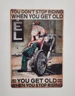 Dont stop riding motor reclamebord van metaal wandbord deco, Info@deconoord.nl, Deco Noord, Nieuw, Ophalen of Verzenden