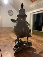 Antieke theepot/koffiepot op warmhouder, Antiek en Kunst, Ophalen of Verzenden