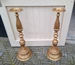 19de eeuws messing kerk kandelaar stel 95cm, Antiek en Kunst, Antiek | Kandelaars, Ophalen, Koper of Brons