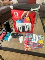 Switch OLED met controllers, games + accessoires, Spelcomputers en Games, Spelcomputers | Nintendo Switch, Switch OLED, Ophalen of Verzenden