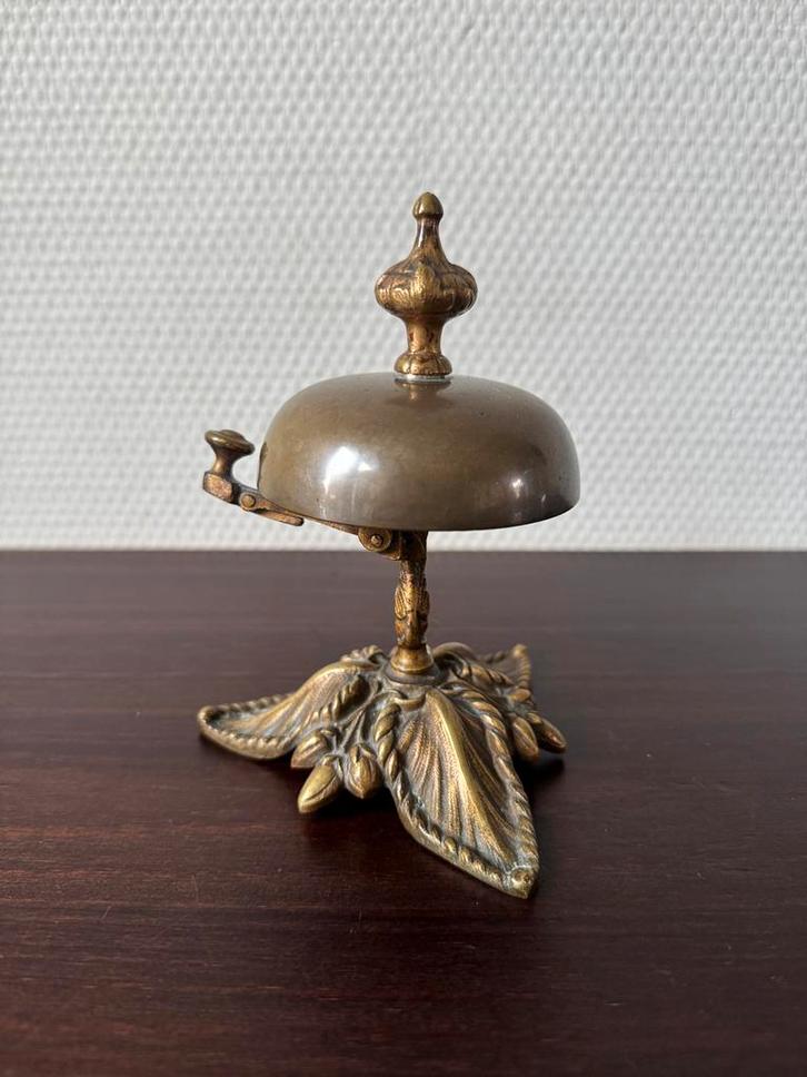 Antieke Koperen Tafelbel, Servicebel, Hotelbel, Art Nouveau, Antiek en Kunst, Antiek | Koper en Brons, Koper, Ophalen of Verzenden