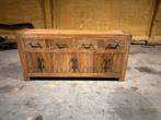 Massief houten dressoir landelijk industrieel, Gebruikt, 150 tot 200 cm, Teakhout, Ophalen of Verzenden
