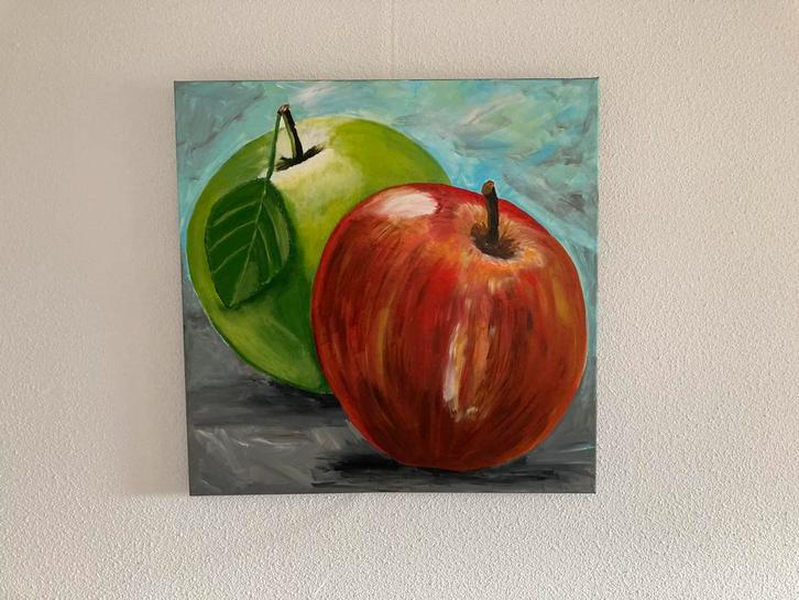 Schilderij met Appels, Antiek en Kunst, Kunst | Schilderijen | Modern, Ophalen of Verzenden