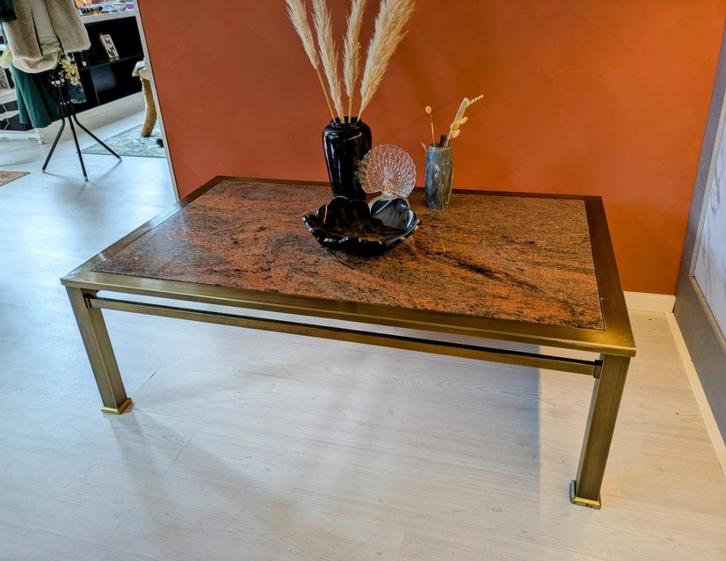 Vintage Grote Hollywood Regency Tafel Graniet, Huis en Inrichting, Tafels | Salontafels, Zo goed als nieuw, Minder dan 50 cm, 50 tot 100 cm