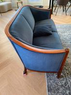 Blauwe bank met kersenhouten details, Ophalen, Gebruikt, Klassiek, 150 tot 200 cm