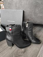 Tommy Hilfiger leren laars bootie zwart (maat 38), Zwart, Lage of Enkellaarzen, Ophalen of Verzenden, Zo goed als nieuw