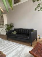 IKEA LANDSKRONA 3-zitsbank – Zwart leer – Zeer nette staat, Ophalen, Gebruikt, 150 tot 200 cm, Driepersoons
