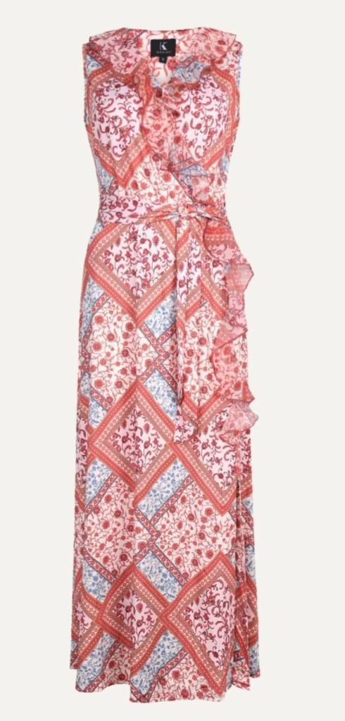 Kleurrijke mouwloze stretch jurk K-Design XXL 42 44 IZGS, Kleding | Dames, Jurken, Zo goed als nieuw, Maat 42/44 (L), Overige kleuren