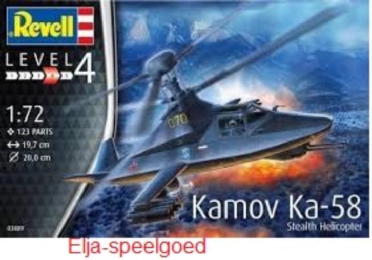 Revell Kamov Ka-58 Stealth 3889 1:72 modelbouw/ heli, Hobby en Vrije tijd, Modelbouw | Vliegtuigen en Helikopters, Nieuw, Helikopter