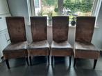 8 eetkamerstoelen bruin, gebruikt., Huis en Inrichting, Stoelen, Ophalen, Overige materialen, Gebruikt, Bruin
