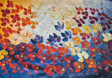 Olieverfschilderij doek het licht 140 x 75 cm  beschikbaar voor biedingen