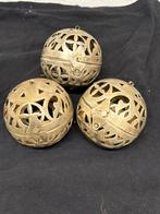 3 Vintage Oosterse Messing potpourri bollen, Antiek en Kunst, Curiosa en Brocante, Ophalen of Verzenden