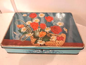 Vintage Beschilderde Koektrommel beschikbaar voor biedingen