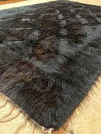 Kleed faux fur zwart met lichte bruine gloed 183/121, 100 tot 150 cm, 150 tot 200 cm, Rechthoekig, Ophalen of Verzenden